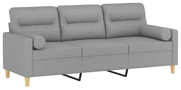 3místná pohovka s polštáři světle šedá 180 cm textil 3200829