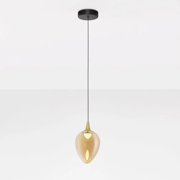 Nova Luce Zlaté skleněné závěsné LED světlo Nali 14 cm
