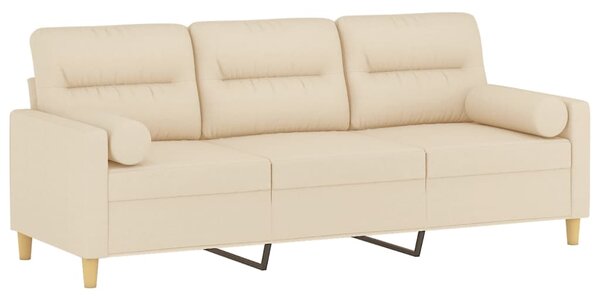 3místná pohovka s polštáři krémová 180 cm textil 3200831