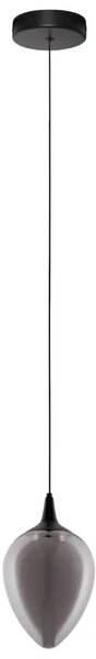 Nova Luce Kouřově šedé skleněné závěsné LED světlo Nali 14 cm