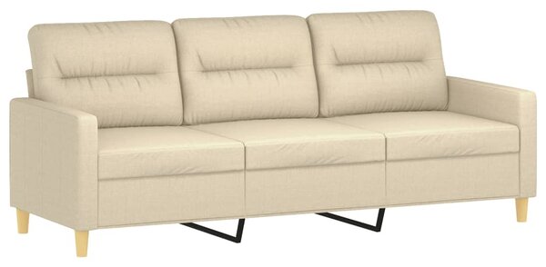 3místná pohovka s polštáři krémová 180 cm textil 3200831