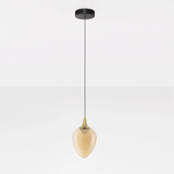 Nova Luce Zlaté skleněné závěsné LED světlo Nali 14 cm