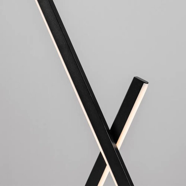 Nova Luce Černá kovová stolní LED lampa Gratta