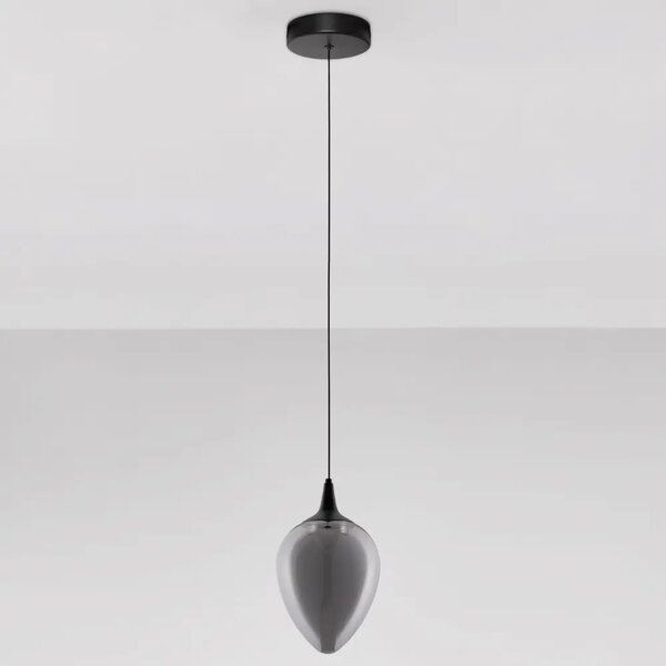 Nova Luce Kouřově šedé skleněné závěsné LED světlo Nali 14 cm