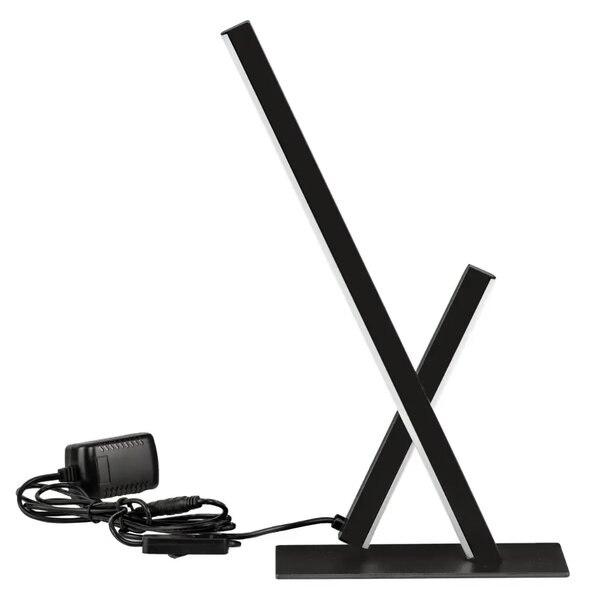 Nova Luce Černá kovová stolní LED lampa Gratta