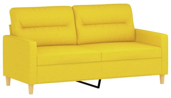2místná pohovka s polštáři světle žlutá 140 cm textil 3200826