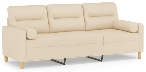 3místná pohovka s polštáři krémová 180 cm textil 3200831