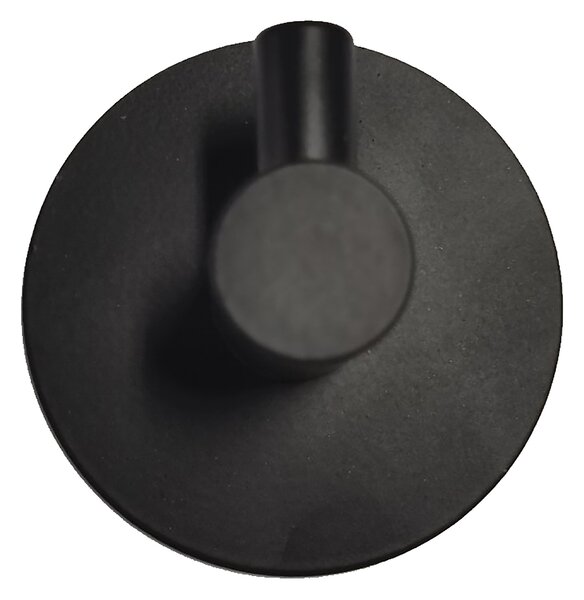 Spirella kulatý samolepící háček METI, černá ocel, průměr 50 mm