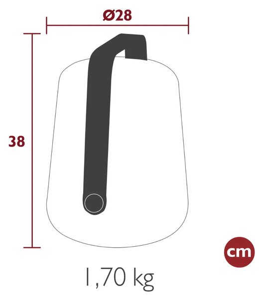 Fermob Antracitová venkovní LED lampa Balad² 38 cm