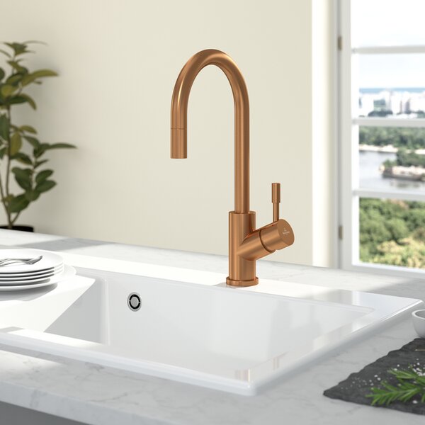 Villeroy & Boch Umbrella Flex - Dřezová baterie stojánková s výsuvnou sprchou, bronz 92540004