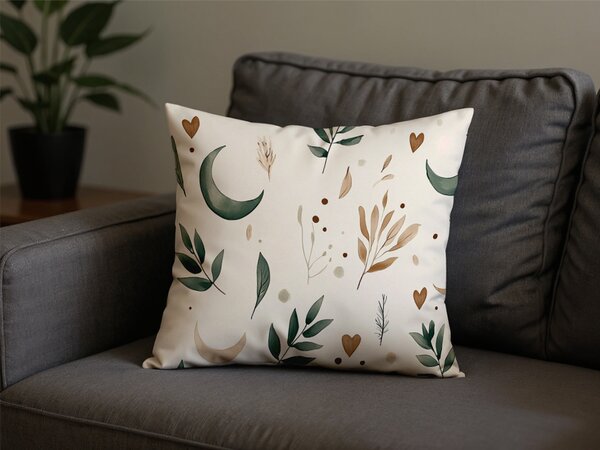 Povlak na polštář z mikrovlákna BOHO MOON 45x45 cm, krémový