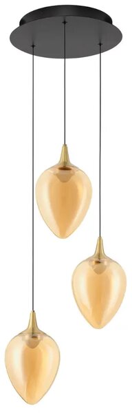 Nova Luce Zlaté skleněné závěsné LED světlo Nali 35 cm