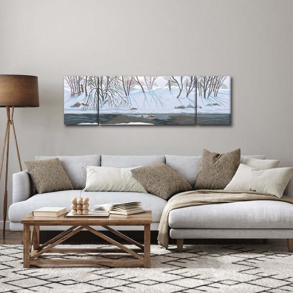 Obraz - Liška v zimní krajině (170x50 cm)
