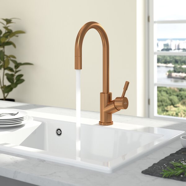 Villeroy & Boch Umbrella Flex - Dřezová baterie stojánková s výsuvnou sprchou, bronz 92540004