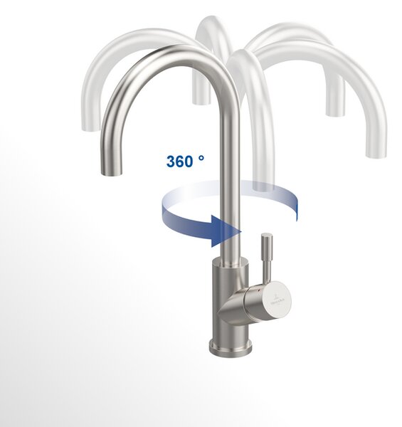 Villeroy & Boch Umbrella Flex - Dřezová baterie stojánková s výsuvnou sprchou, bronz 92540004