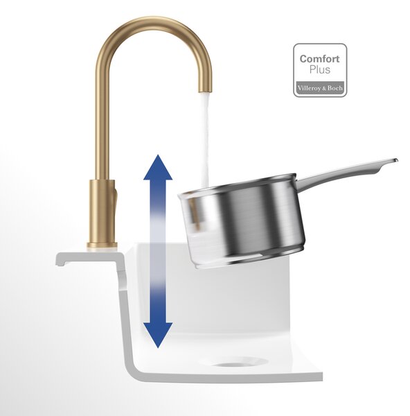 Villeroy & Boch Umbrella - Dřezová baterie stojánková, otočné rameno, matná zlatá 92530003