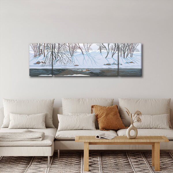 Obraz - Liška v zimní krajině (170x50 cm)