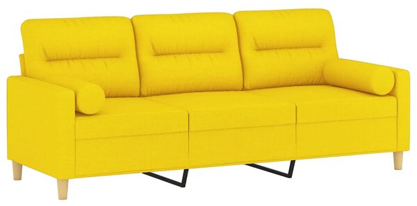 3místná pohovka s polštáři světle žlutá 180 cm textil 3200834