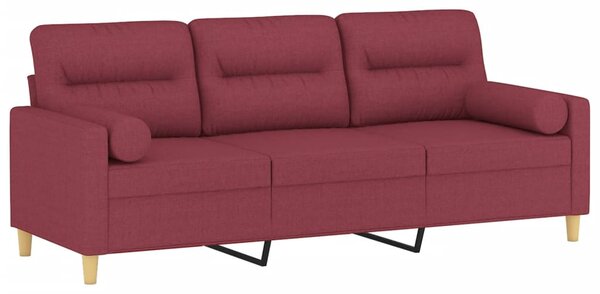 3místná pohovka s polštáři vínová 180 cm textil 3200835