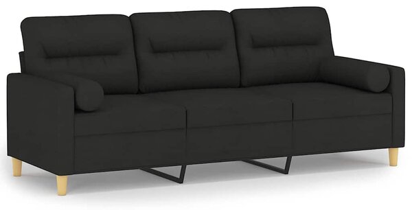 3místná pohovka s polštáři černá 180 cm textil 3200833