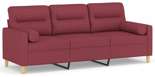 3místná pohovka s polštáři vínová 180 cm textil 3200835