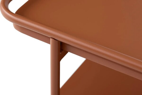 Unique Furniture Terakotově oranžový kovový konferenční stolek Yuba 110 x 55 cm