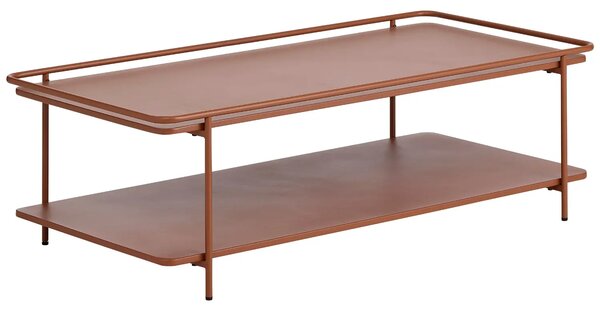 Unique Furniture Terakotově oranžový kovový konferenční stolek Yuba 110 x 55 cm