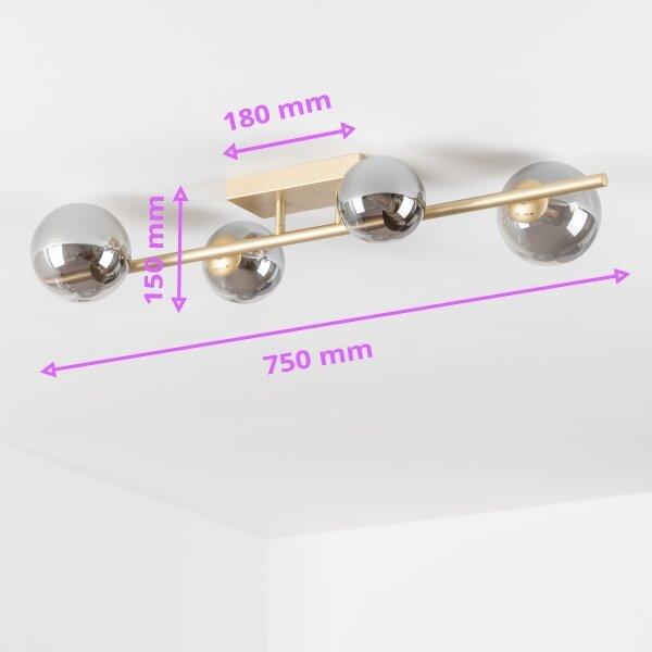 Brilagi - LED Přisazený lustr MILLA 4xG9/3W/230V zlatá/kouřová