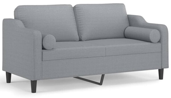 2místná pohovka s polštáři světle šedá 140 cm textil 3200845