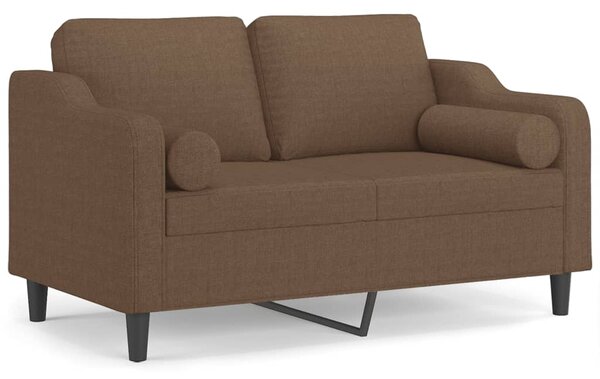 2místná pohovka s polštáři hnědá 120 cm textil 3200840
