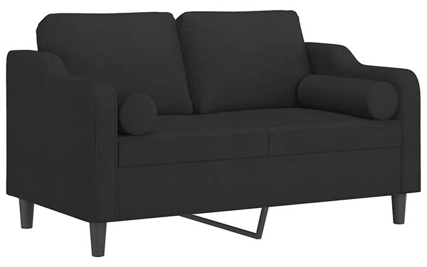 2místná pohovka s polštáři černá 120 cm textil 3200841