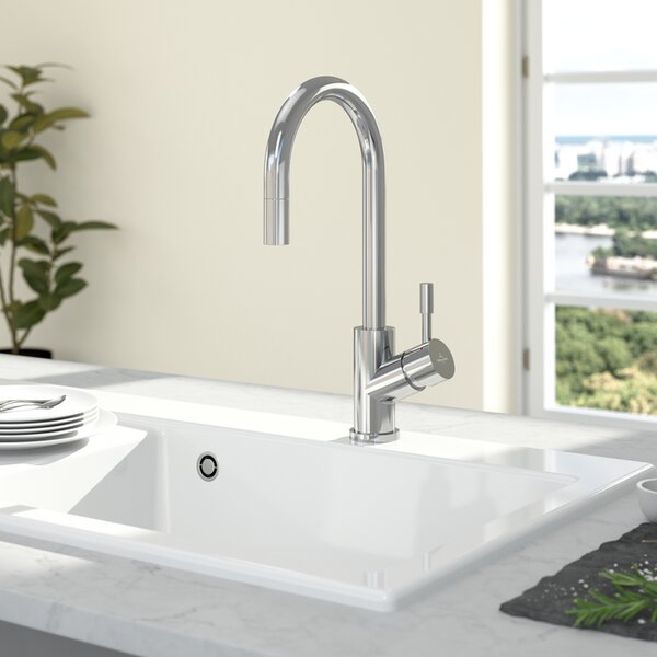 Villeroy & Boch Umbrella Flex - Dřezová baterie stojánková s výsuvnou sprchou, lesklá nerez 925400LE