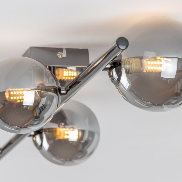 Brilagi - LED Přisazený lustr MILLA 4xG9/3W/230V černý chrom/kouřová