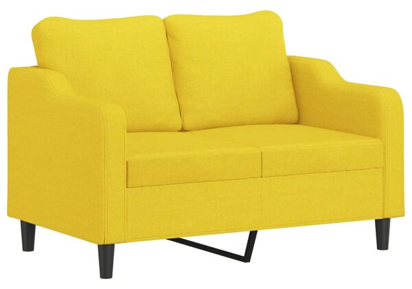 2místná pohovka s polštáři světle žlutá 120 cm textil 3200842