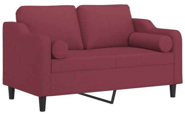 2místná pohovka s polštáři vínová 120 cm textil 3200843