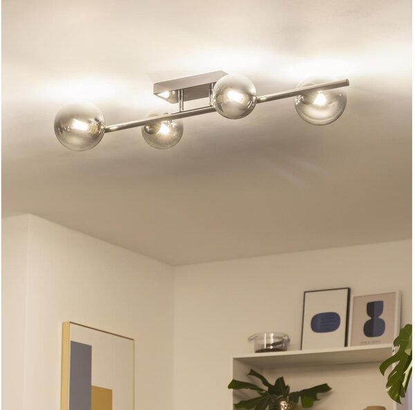 Brilagi - LED Přisazený lustr MILLA 4xG9/3W/230V černý chrom/kouřová