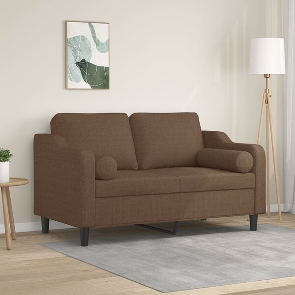 2místná pohovka s polštáři hnědá 120 cm textil 3200840