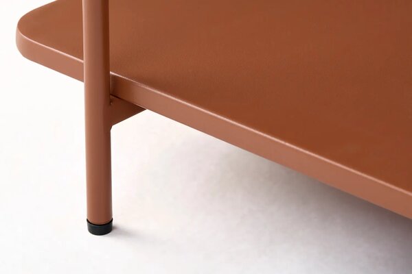 Unique Furniture Terakotově oranžový kovový konferenční stolek Yuba 110 x 55 cm