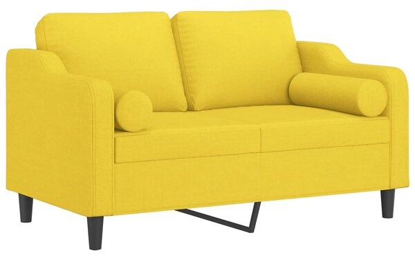 2místná pohovka s polštáři světle žlutá 120 cm textil 3200842