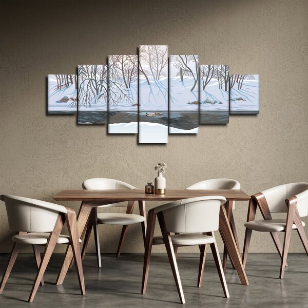 Obraz - Liška v zimní krajině (210x100 cm)