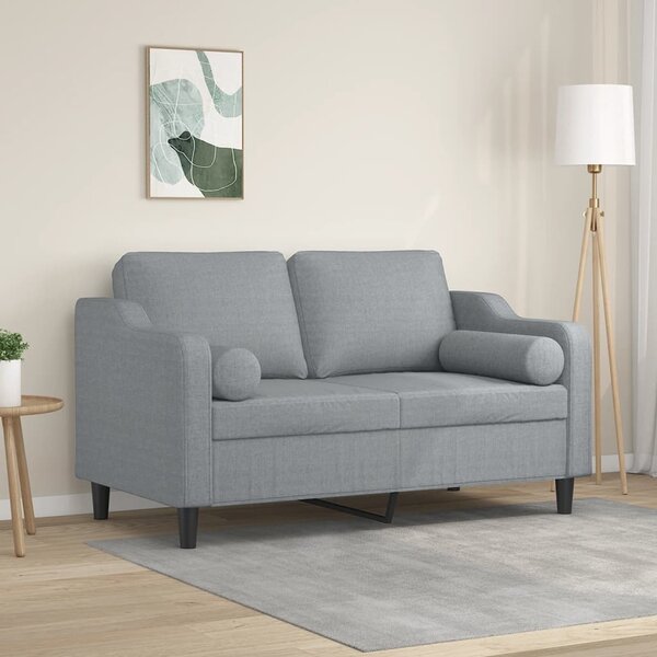 2místná pohovka s polštáři světle šedá 120 cm textil 3200837