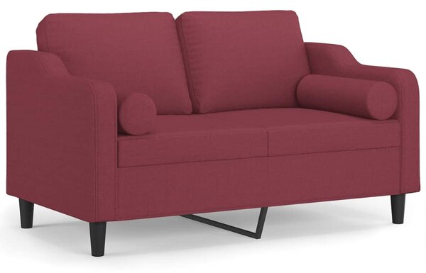 2místná pohovka s polštáři vínová 120 cm textil 3200843