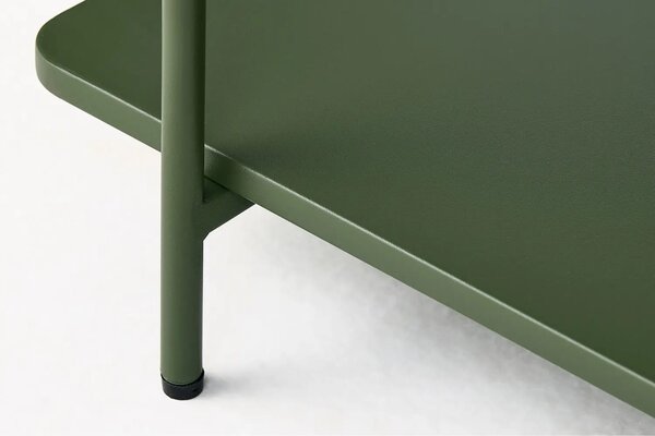 Unique Furniture Olivově zelený kovový konferenční stolek Yuba 110 x 55 cm