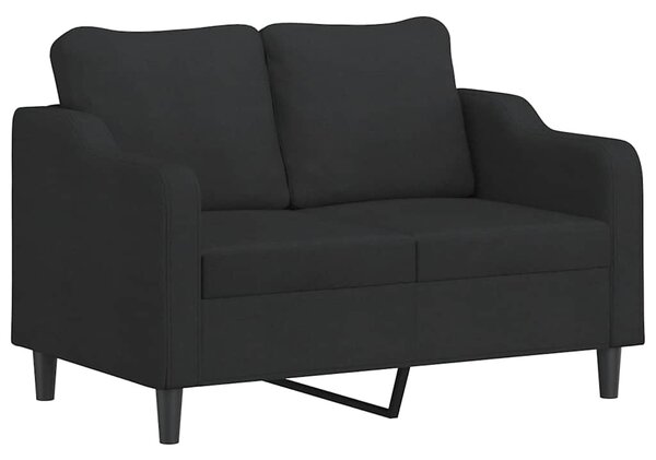 2místná pohovka s polštáři černá 120 cm textil 3200841