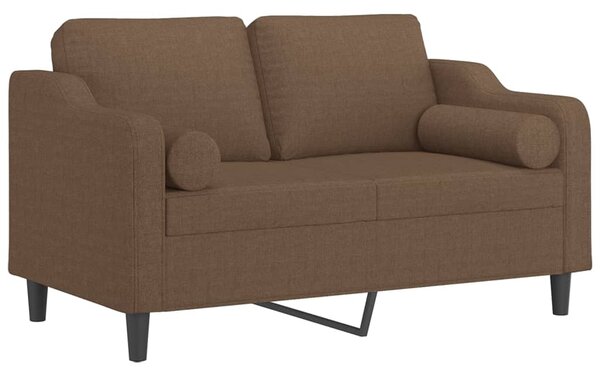 2místná pohovka s polštáři hnědá 120 cm textil 3200840