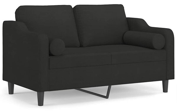 2místná pohovka s polštáři černá 120 cm textil 3200841