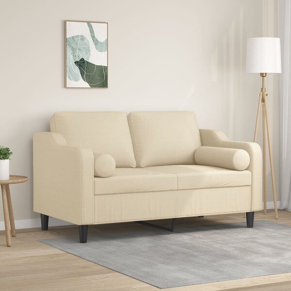 2místná pohovka s polštáři krémová 120 cm textil 3200839