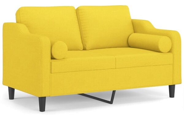 2místná pohovka s polštáři světle žlutá 120 cm textil 3200842