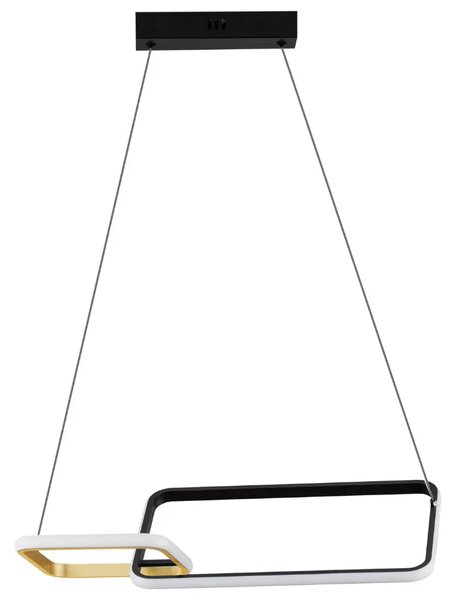 Nova Luce Černo-zlaté kovové závěsné LED světlo Imar 54 cm