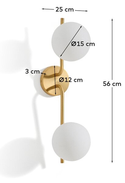Bílé/ve zlaté barvě nástěnné svítidlo Brisia – Kave Home